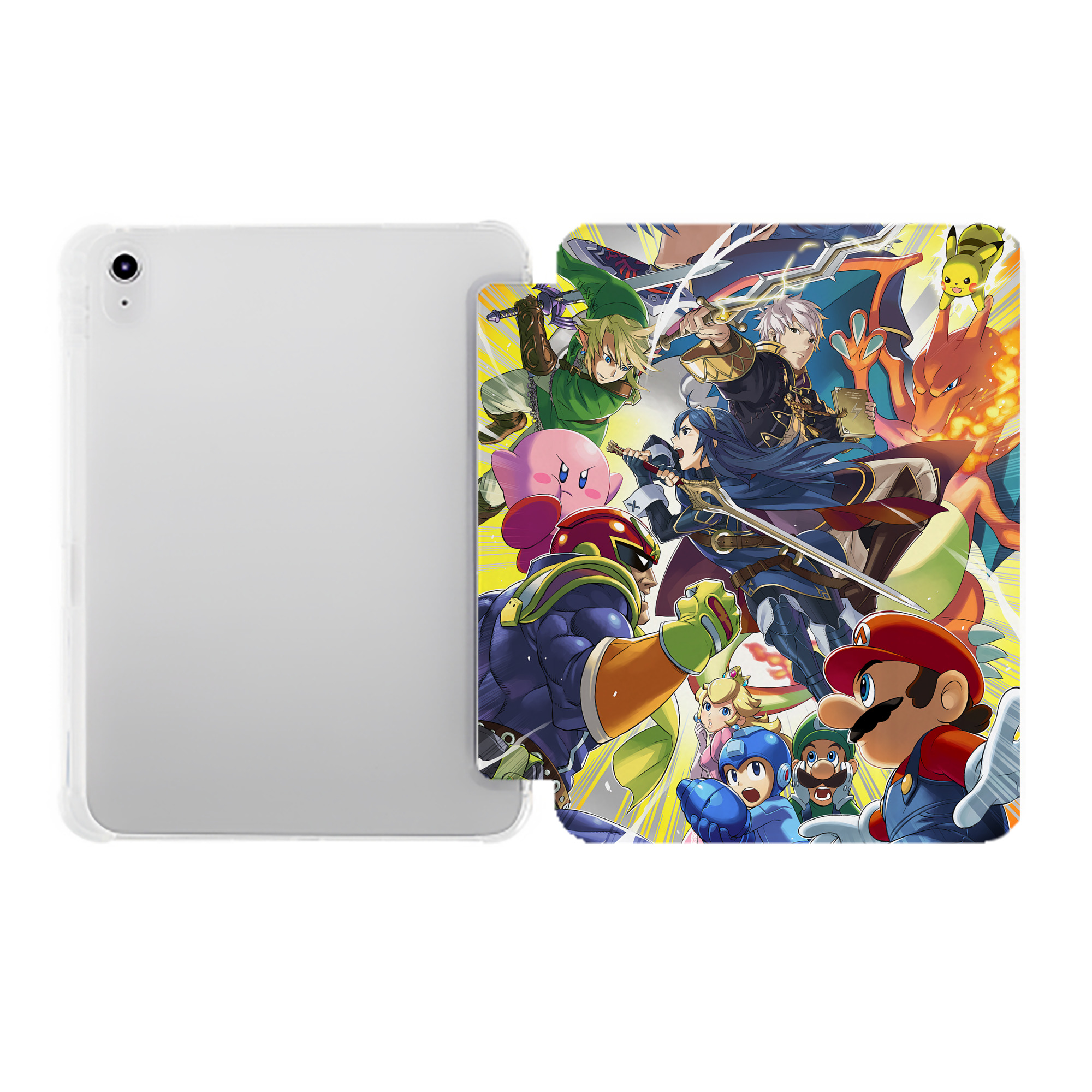 （画像用） ポケットモンスター Pokémon IPad ケース ペン収納付き 三つ折りスタンド PUレザー×シリコン 対応機種9.5/10.5/10.9インチ